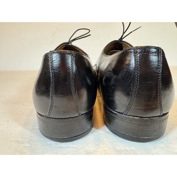 Size 9 EE Salvatore Ferragamo Black Wingtip Leather Lace Up Oxford Dress Shoes main image 8